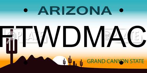 FTWDMAC Arizona License Plate