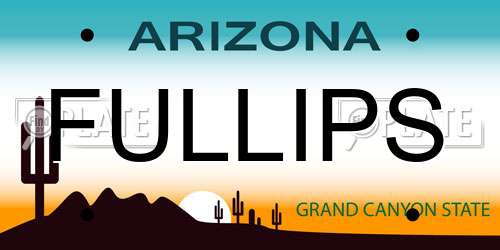 FULLIPS Arizona License Plate