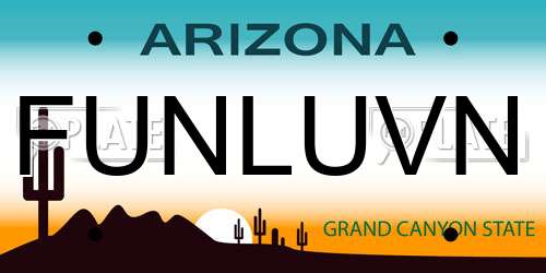 FUNLUVN Arizona License Plate