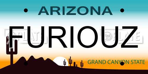 FURIOUZ Arizona License Plate