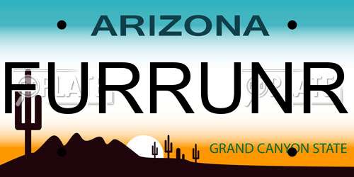 FURRUNR Arizona License Plate