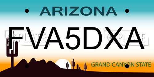 FVA5DXA Arizona License Plate