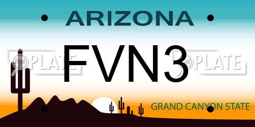 FVN3 Arizona License Plate