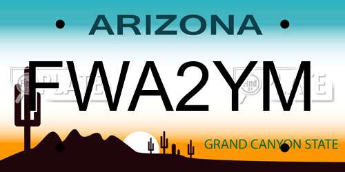 FWA2YM Arizona License Plate