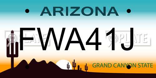 FWA41J Arizona License Plate