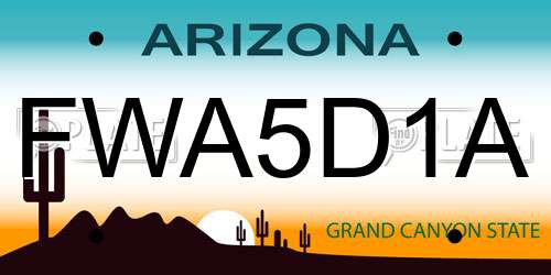 FWA5D1A Arizona License Plate