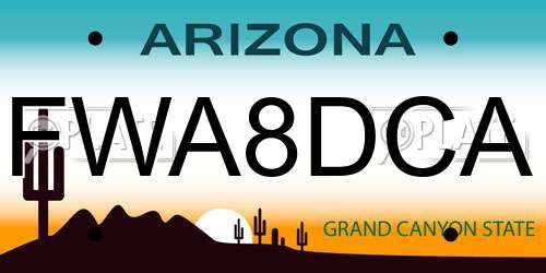 FWA8DCA Arizona License Plate