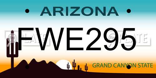 FWE295 Arizona License Plate