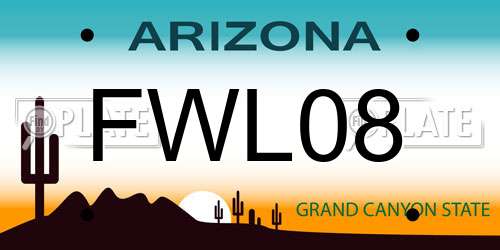 FWL08 Arizona License Plate