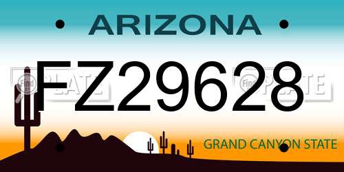FZ29628 Arizona License Plate