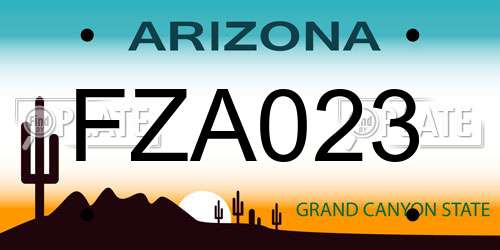 FZA023 Arizona License Plate