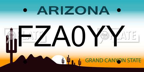 FZA0YY Arizona License Plate