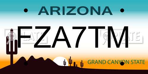 FZA7TM Arizona License Plate