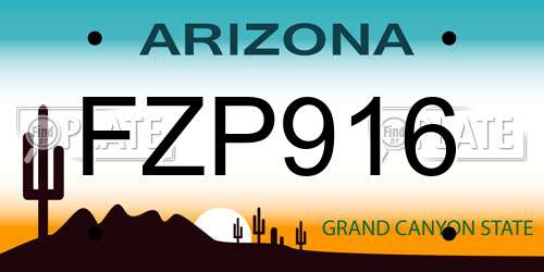 FZP916 Arizona License Plate