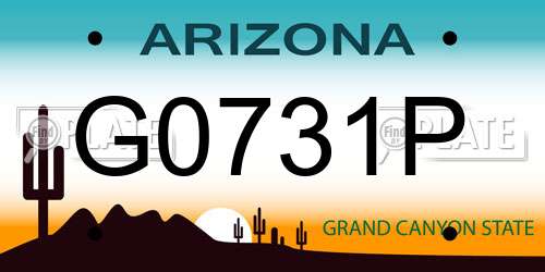 G0731P Arizona License Plate