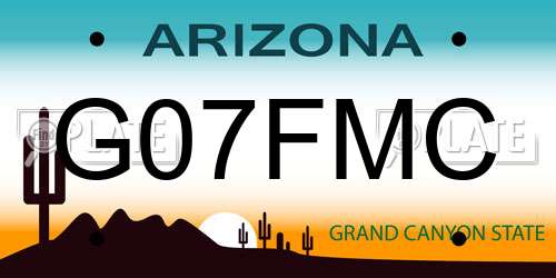 G07FMC Arizona License Plate