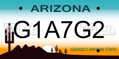 G1A7G2 Arizona License Plate