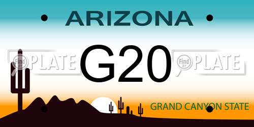 G20 Arizona License Plate