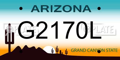 G2170L Arizona License Plate