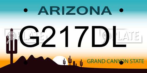 G217DL Arizona License Plate