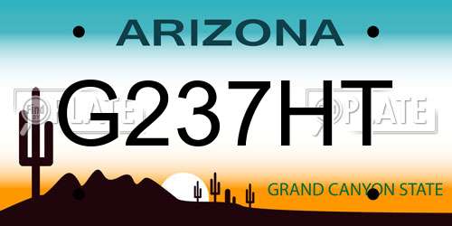 G237HT Arizona License Plate