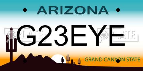 G23EYE Arizona License Plate