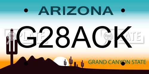 G28ACK Arizona License Plate