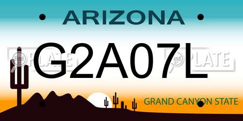 G2A07L Arizona License Plate