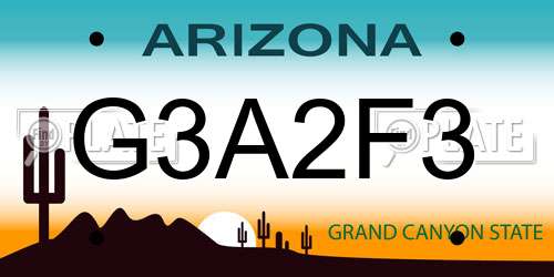 G3A2F3 Arizona License Plate