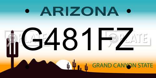 G481FZ Arizona License Plate