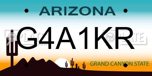 G4A1KR Arizona License Plate