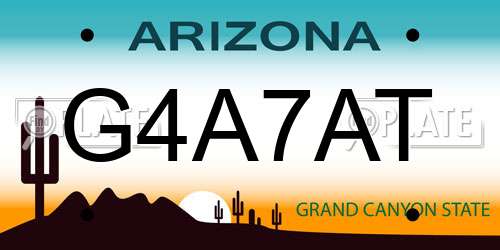 G4A7AT Arizona License Plate