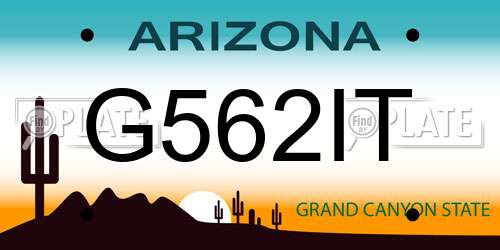 G562IT Arizona License Plate