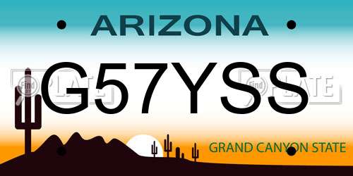 G57YSS Arizona License Plate