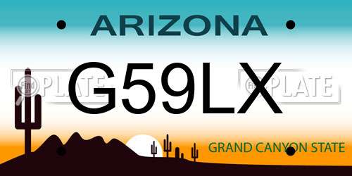 G59LX Arizona License Plate