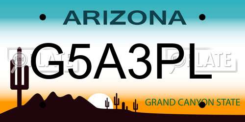 G5A3PL Arizona License Plate