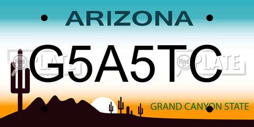 G5A5TC Arizona License Plate
