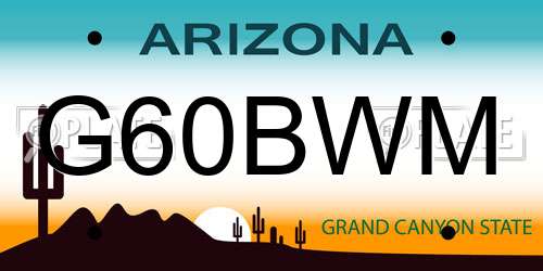 G60BWM Arizona License Plate