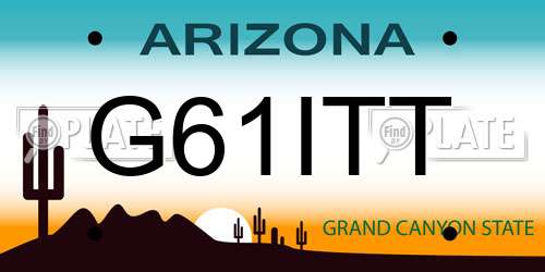 G61ITT Arizona License Plate