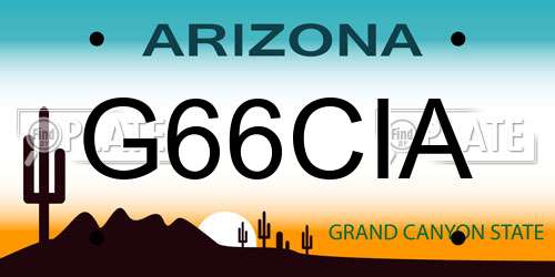 G66CIA Arizona License Plate
