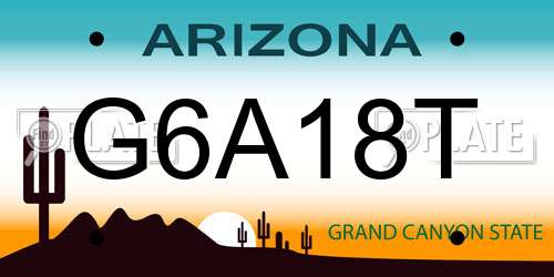 G6A18T Arizona License Plate