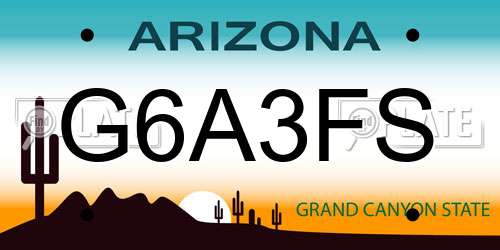 G6A3FS Arizona License Plate