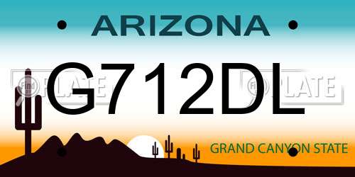 G712DL Arizona License Plate