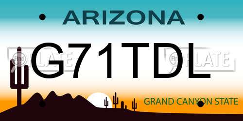 G71TDL Arizona License Plate