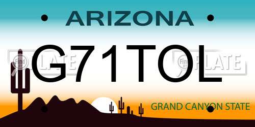 G71TOL Arizona License Plate