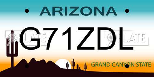 G71ZDL Arizona License Plate