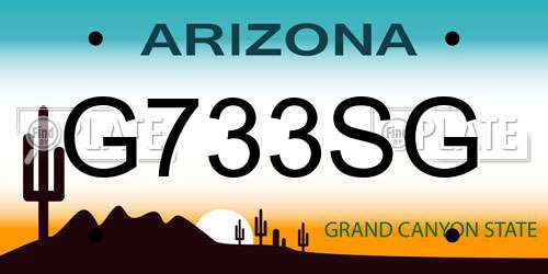 G733SG Arizona License Plate