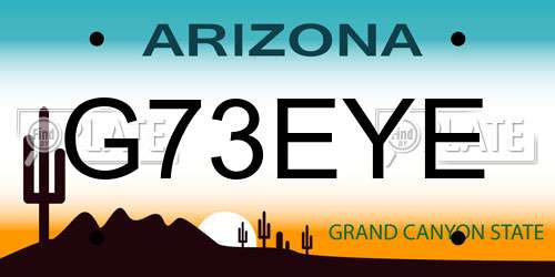 G73EYE Arizona License Plate