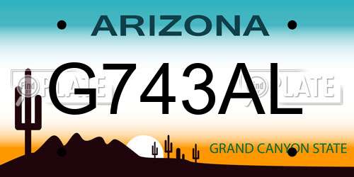 G743AL Arizona License Plate