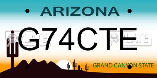 G74CTE Arizona License Plate